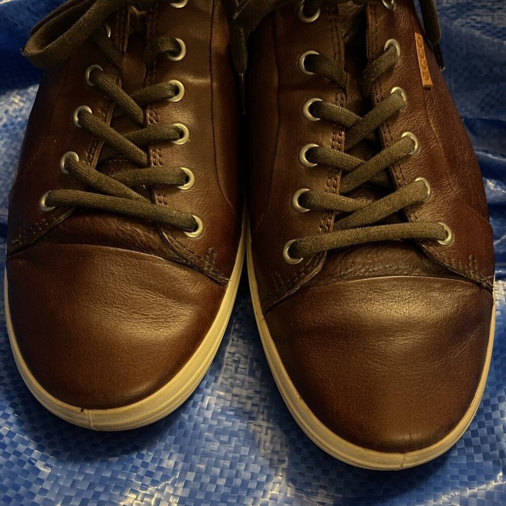ECCO Sz. 44 EU 10 US Fashion Sneakers Casual Shoes Brown Leather Men's